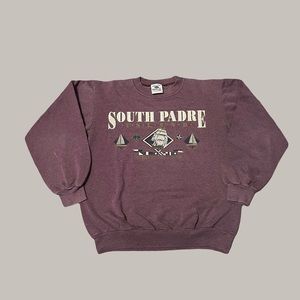 Vintage Purple South Padre Crewneck Sweatshirt Women's M